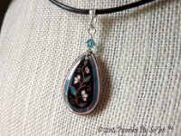 Turquoise and Black Spring Vines Teardrop Earrings and Matching Necklace Pysanky Jewelry by So Jeo : pysanky pysanka ukrainian easter egg batik art eggshell jewelry pendants earrings drop dangle etched flowers gift women accessories accessory pendant necklace bail crystal finding sterling silver filled sojeo flowers celtic purple white red pink brown green purple orange cream burgundy magenta teal turqoise crows crow blue black so jeo art handmade